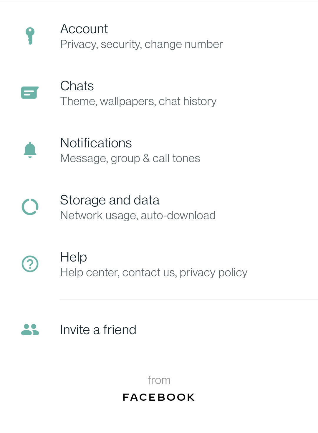 WhatsApp From Facebook Settings