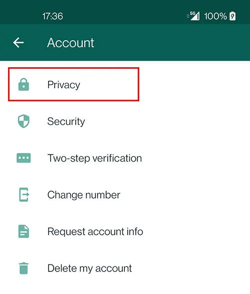 Whatsapp Account Privacy