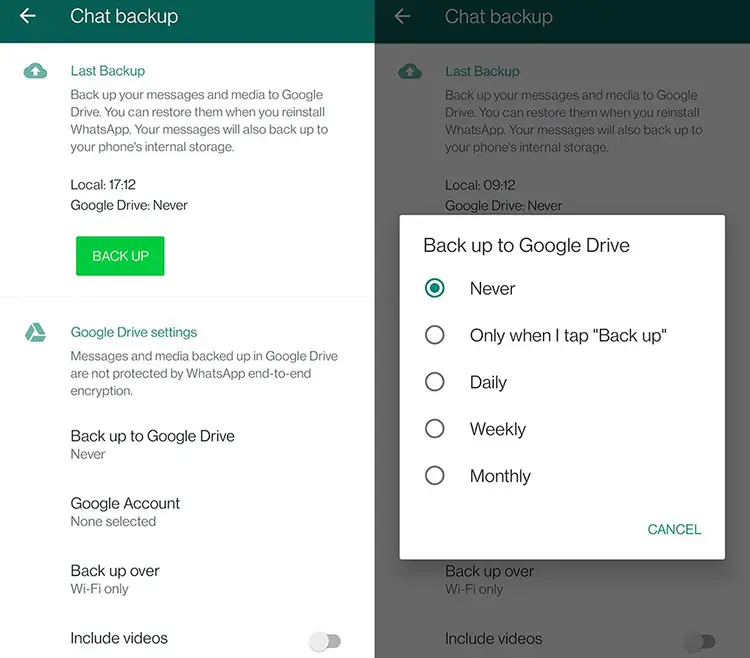 Whatsapp Backup Google Drive